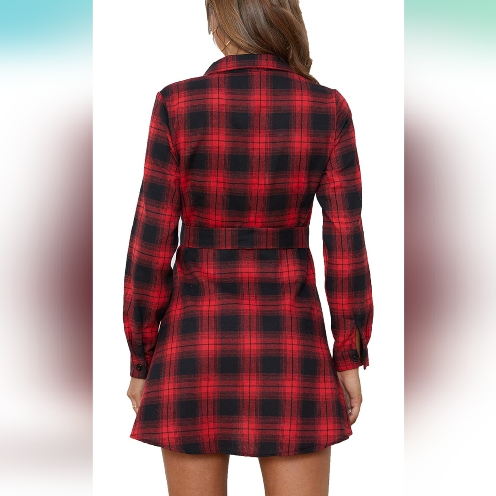 Plaid Red and Black Women's Dress